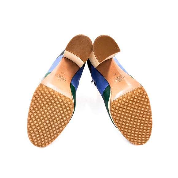 Valentino Garavani Leather Stripe Block Heel Zip Ankle Boots EU 37 - Picture 10 of 10